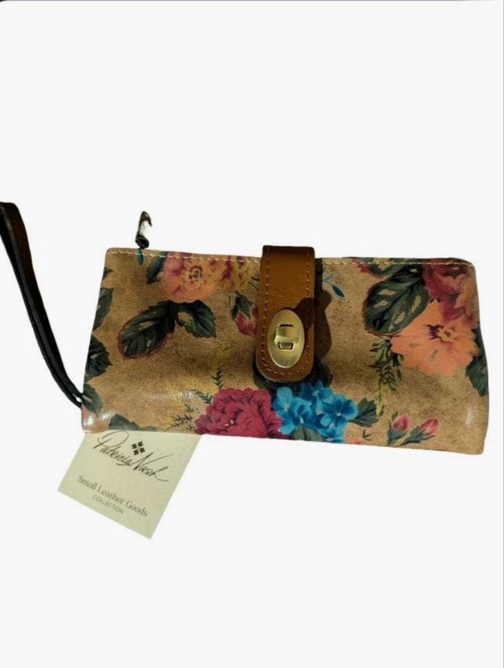 Patricia Nash Annesley Wristlet Wallet in Vintage Victorian Gargen Leather
